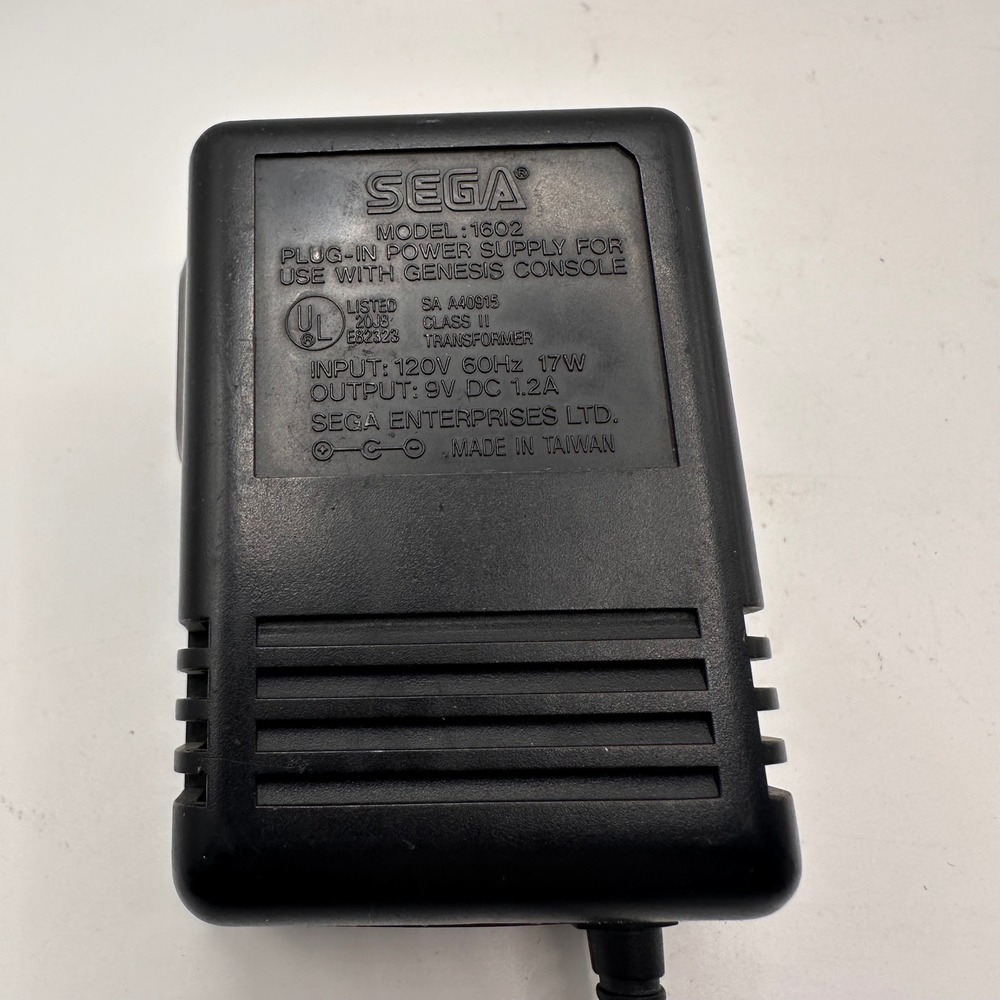 Sega Genesis Model 1 1602 AC Adapter Power Supply 9V 1.2A OEM Original Black